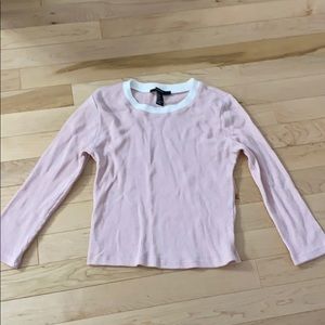 Pink waffle crop long sleeve